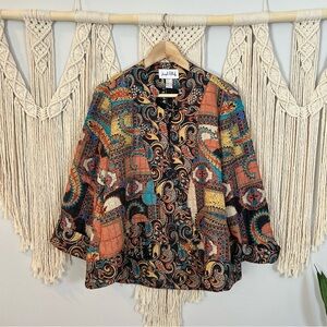 Joseph Ribkoff Vintage Patchwork Paisley Statement Jacket Size 14 Like new